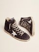 Темно-синие кеды Golden Goose из замши и кожи: фото 1 - Invogue