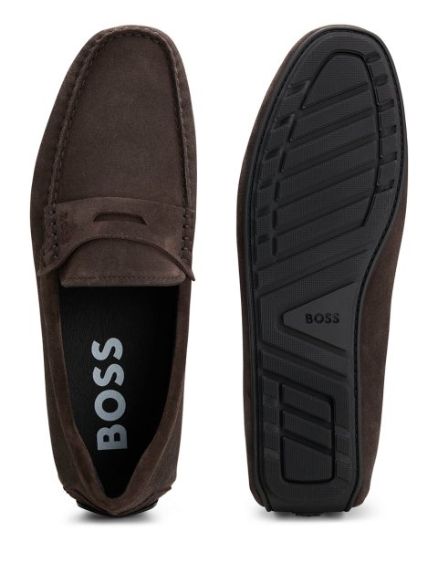 Коричневые мокасины BOSS: фото 3 - Invogue