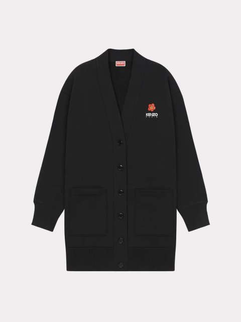 Чорное платье-кардиган KENZO с принтом Boke Flower: фото - Invogue