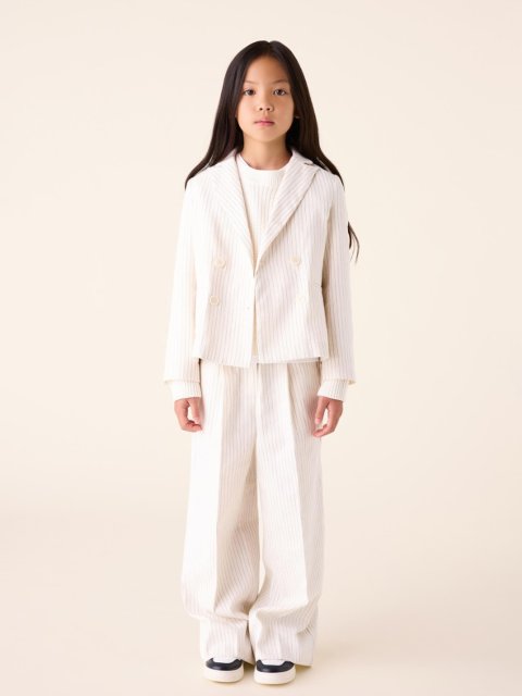 Молочний жакет IL GUFO у тонку смужку: фото 1 - Invogue