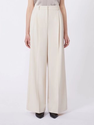 Молочные брюки WEEKEND MAX MARA из смеси шерсти: фото 2 - Invogue