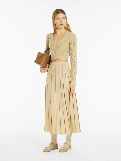 Кремова спідниця Max Mara плісирована: фото 4 - Invogue