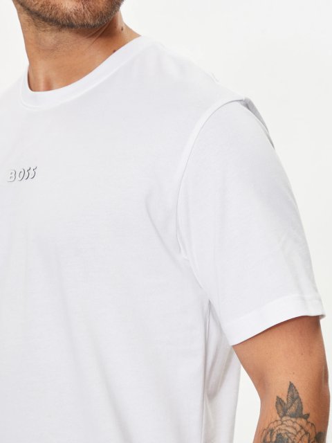 Біла футболка BOSS з бавовни: фото 5 - Invogue
