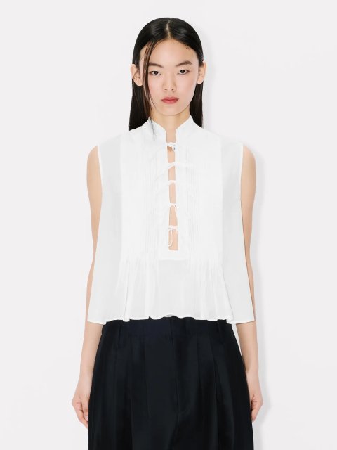 Кремовый топ Kenzo из легкого хлопка: фото 3 - Invogue