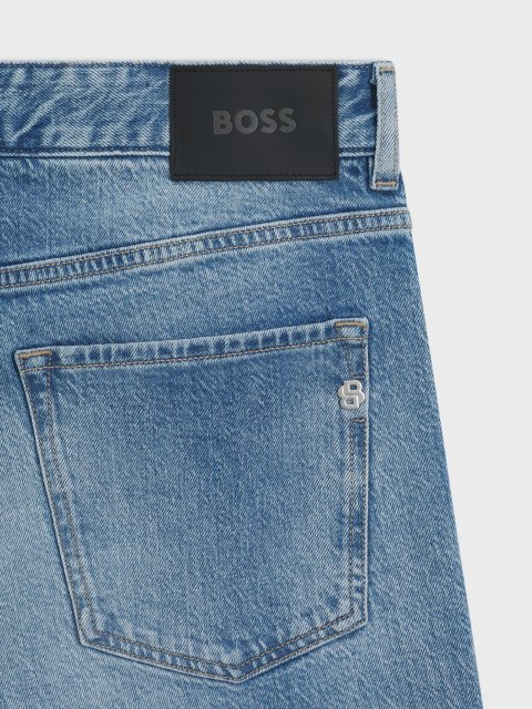 Сині джинси BOSS з бавовни: фото 4 - Invogue