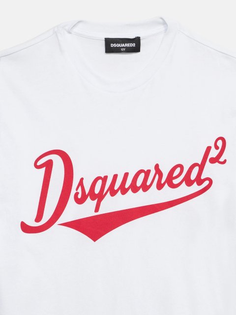 Біла футболка Dsquared з бавовни з принтом: фото 3 - Invogue