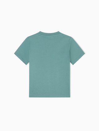 Ізумрудна футболка EMPORIO ARMANI KIDS з бавовни: фото 2 - Invogue
