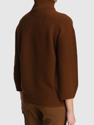 Коричневый свитер MAX MARA: фото 3 - Invogue