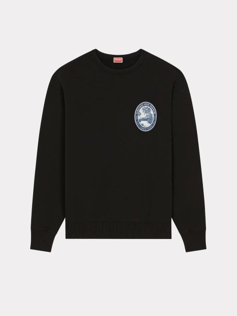 Черный свитер KENZO с длинным рукавом из хлопка: фото - Invogue