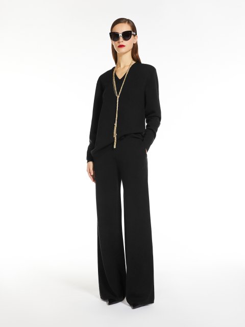 Чорний джемпер Max Mara з V-подібним вирізом: фото 3 - Invogue