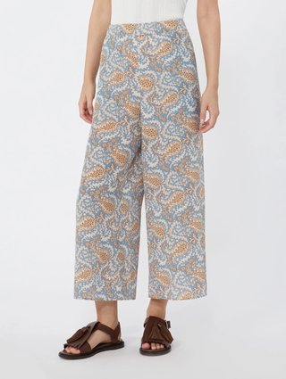 Блакитні брюки Weekend Max Mara з шовку: фото 2 - Invogue