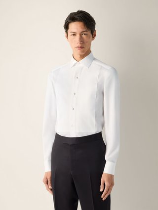 Біла сорочка ZEGNA з бавовни: фото 1 - Invogue