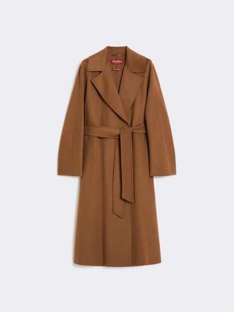 Коричневое пальто MAX MARA из шерсти, кашемира и шелка: фото - Invogue