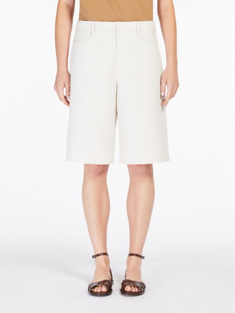 Кремові бермуди Max Mara з бавовни та льону: фото 2 - Invogue