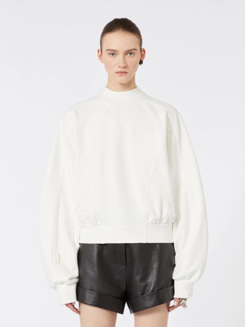 Білий світшот SPORTMAX з еластичної бавовни: фото 2 - Invogue