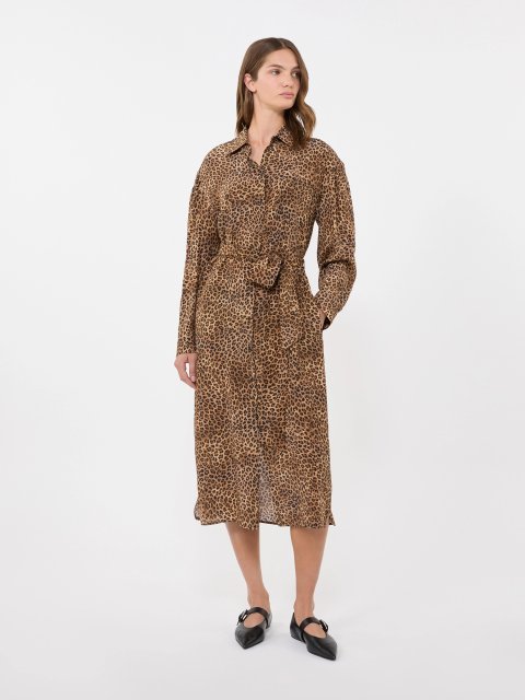 Сукня з леопардовим принтом WEEKEND MAX MARA шовкова: фото 1 - Invogue