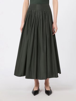 Темно-зеленая плиссированная юбка Max Mara из тафты: фото 2 - Invogue