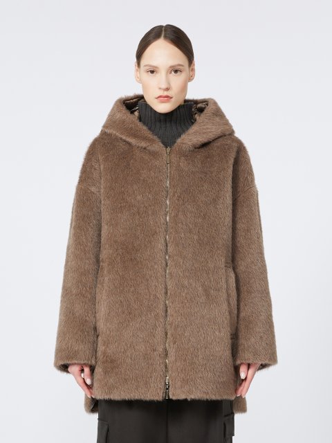 Коричнева куртка MAX MARA з альпаки, вовни та кашеміру: фото 2 - Invogue