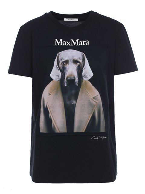 Чёрная футболка MAX MARA: фото - Invogue