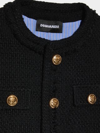Чёрная куртка DSQUARED KID: фото 2 - Invogue