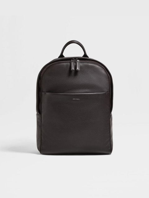 Темно-коричневий рюкзак ZEGNA зі шкіри: фото - Invogue