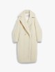 Біле пальто Teddy oversize Max Mara з бленду альпаки та шовку: фото - Invogue