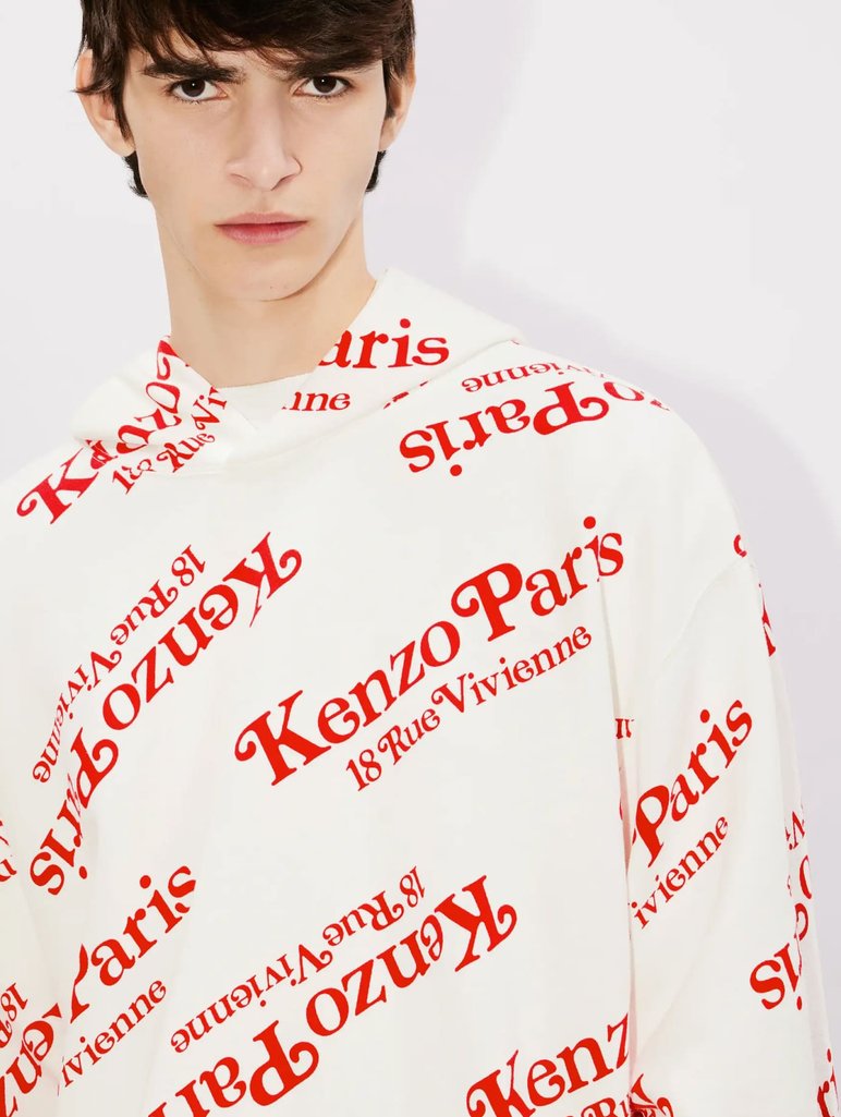 Белое худи KENZO с принтом: фото 3 - Invogue