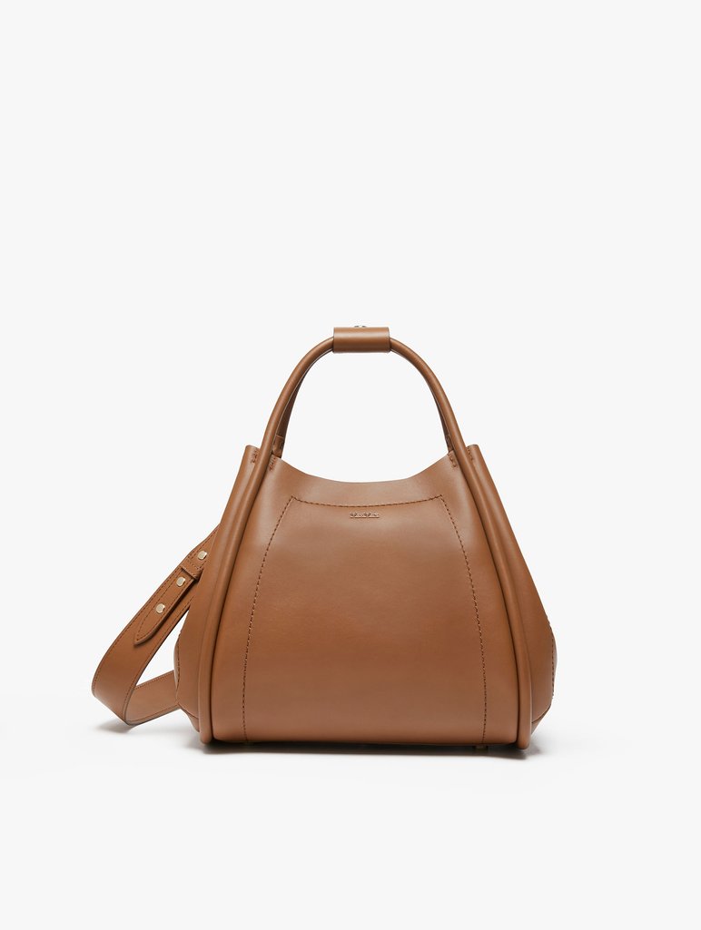 Коричнева сумка Max Mara з гладкої шкіри: фото 3 - Invogue