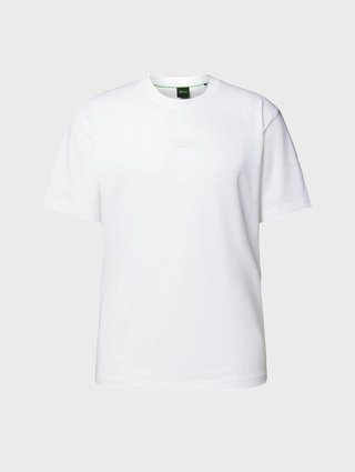 Белая футболка BOSS из хлопка: фото - Invogue