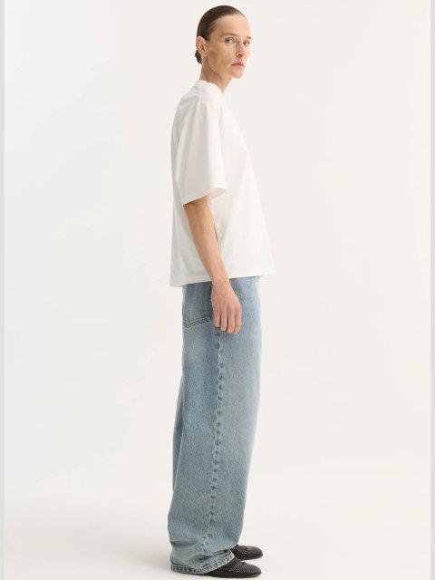 Біла футболка Róhe з бавовни, модалу та шовку: фото 3 - Invogue