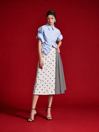 Белая юбка Pushbutton из хлопка и льна: фото 1 - Invogue