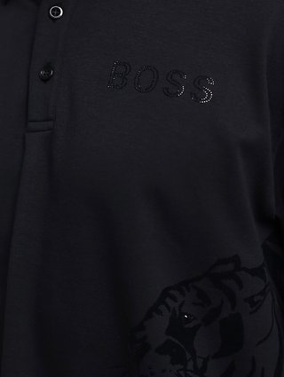 Черное поло BOSS: фото 4 - Invogue