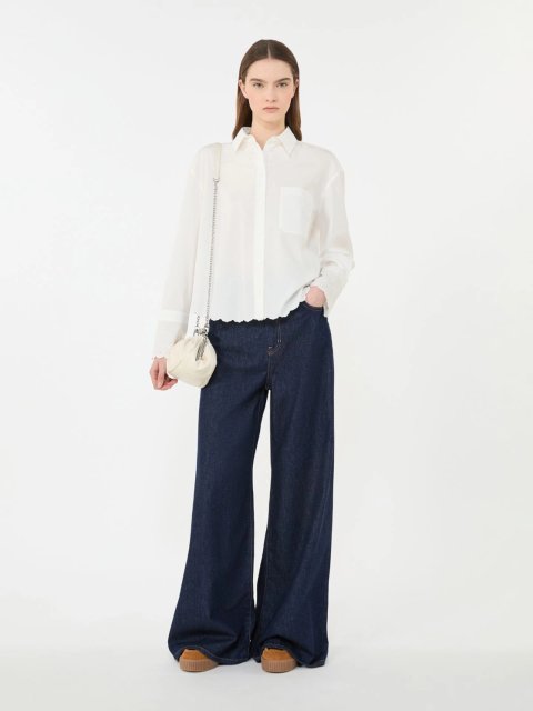 Молочна сорочка WEEKEND MAX MARA з бавовняного попліну: фото 1 - Invogue