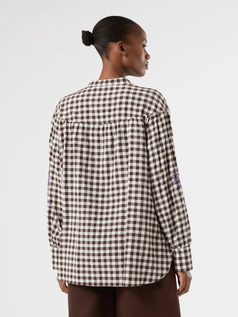 Блуза с клетчатым узором Marina Rinaldi из смеси хлопка: фото 3 - Invogue