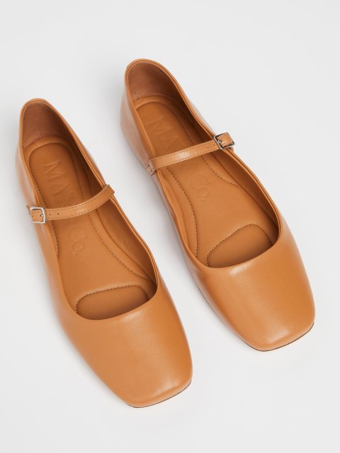 Карамельні балетки Max&Co зі шкіри наппа: фото 4 - Invogue