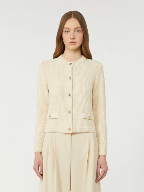 Кремовий кардиган WEEKEND MAX MARA з суміші бавовни: фото 2 - Invogue