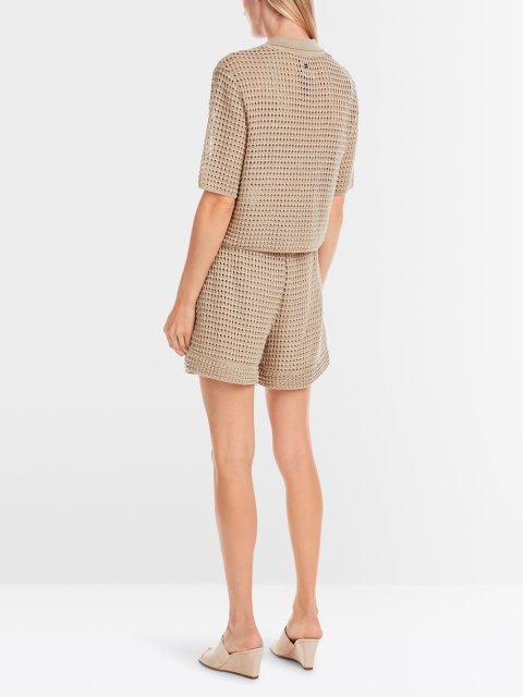 Бежевые шорты Marc Cain из смеси хлопка и вискозы: фото 2 - Invogue