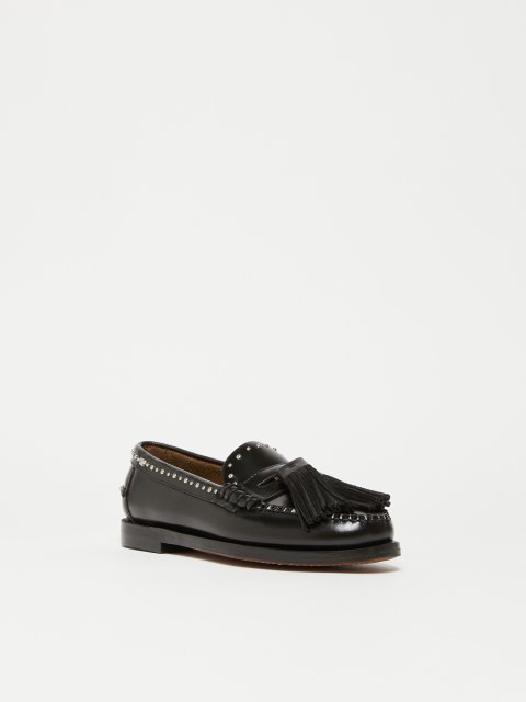 Черные лоферы Weekend Max Mara кожаные: фото 1 - Invogue