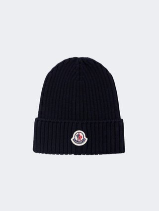 Темно-синя шапка Moncler з вовни: фото - Invogue