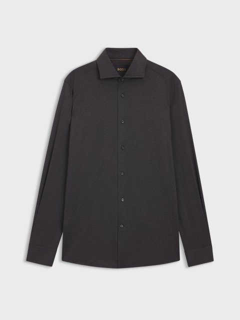 Сорочка вузького крою з італійської бавовни BOSS: фото - Invogue