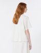 Кремовий топ Weekend Max Mara з льону з вишивкою: фото 4 - Invogue