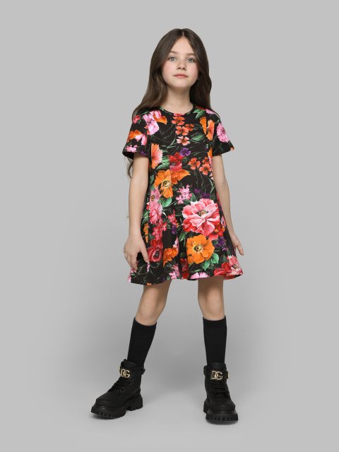 Чорна сукня Dolce&Gabbana з квітковим принтом: фото 1 - Invogue