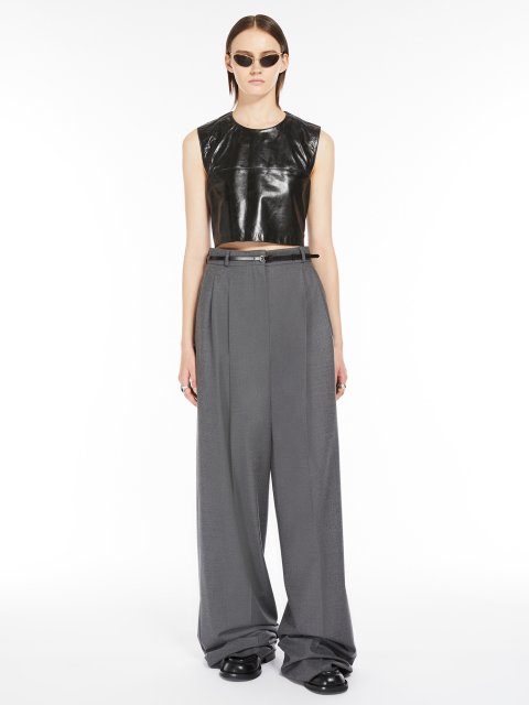 Сірі брюки Sportmax з еластичної вовни: фото 3 - Invogue