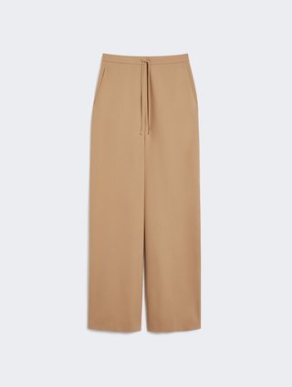 Темно-бежеві брюки MAX MARA з вовняної саржі: фото - Invogue