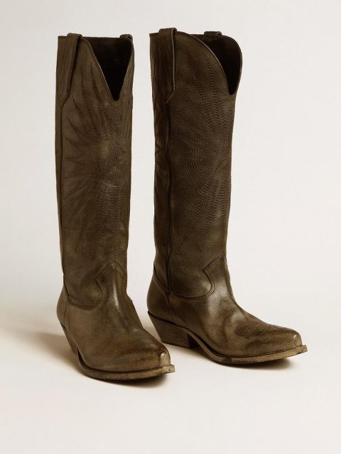 Черные сапоги Golden Goose кожаные: фото 2 - Invogue