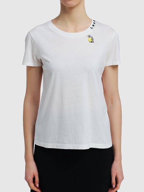 Молочная футболка MARC CAIN: фото 3 - Invogue