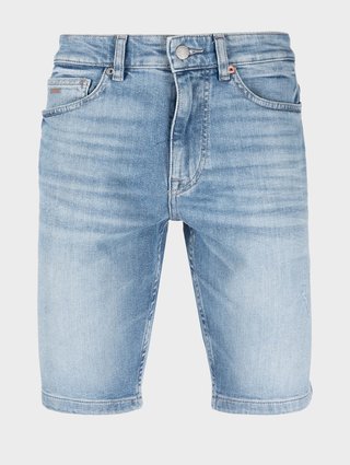 Бирюзовые шорты джинс BOSS: фото - Invogue