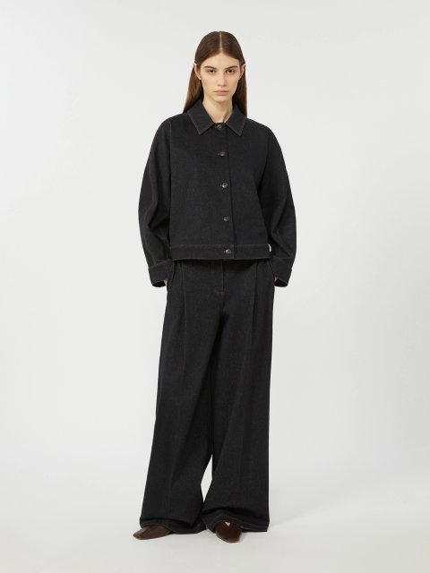 Темно-синій жакет MAX MARA з суміші бавовни: фото 1 - Invogue