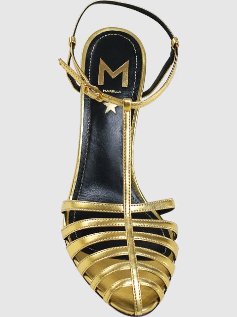 Золотые босоножки MARELLA: фото 4 - Invogue