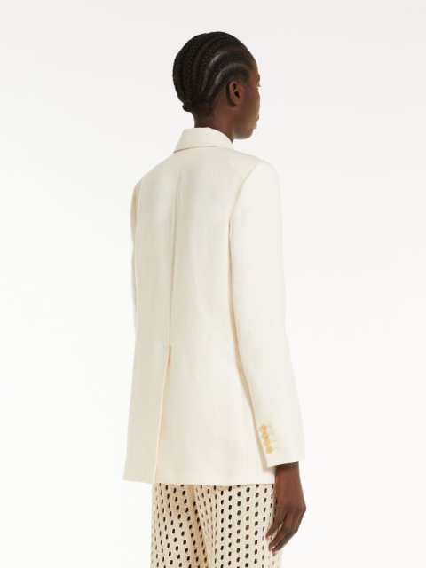Кремовий льняний жакет Max Mara: фото 2 - Invogue